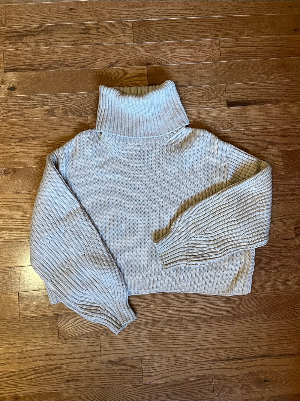 Babaton Cream Ribbed Turtleneck Sweater